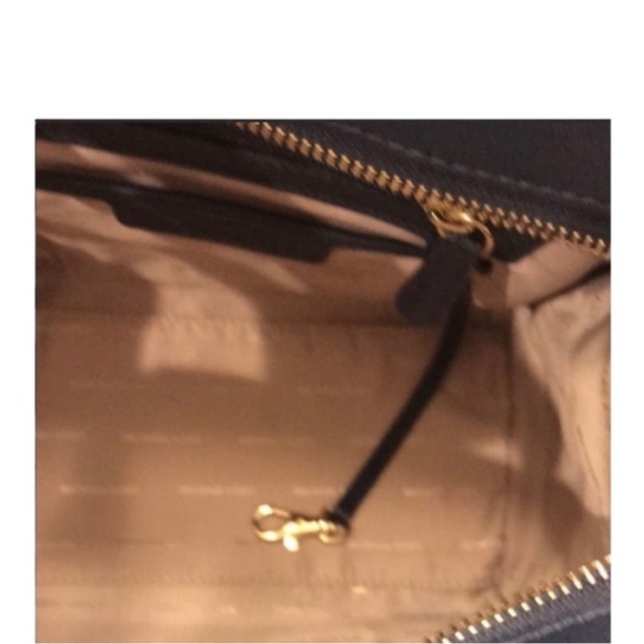 Michael Kors Selma Saffano Navy Leather Gold Tone Hardware Handles/Strap - Picture 5 of 6